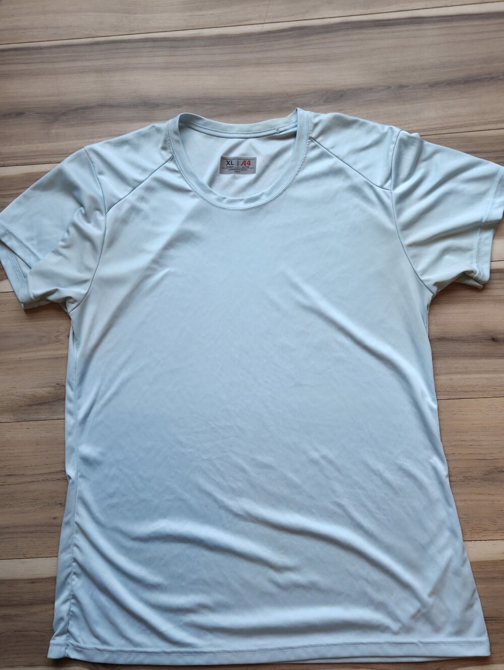 A4 Women's Performance Athletic T-Shirt Light Blue Moisture Wicking Size XL